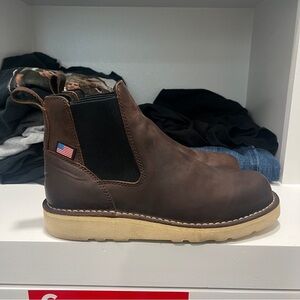 Danner Men Bull Run Chelsea Boots Brown Leather Size 8.5